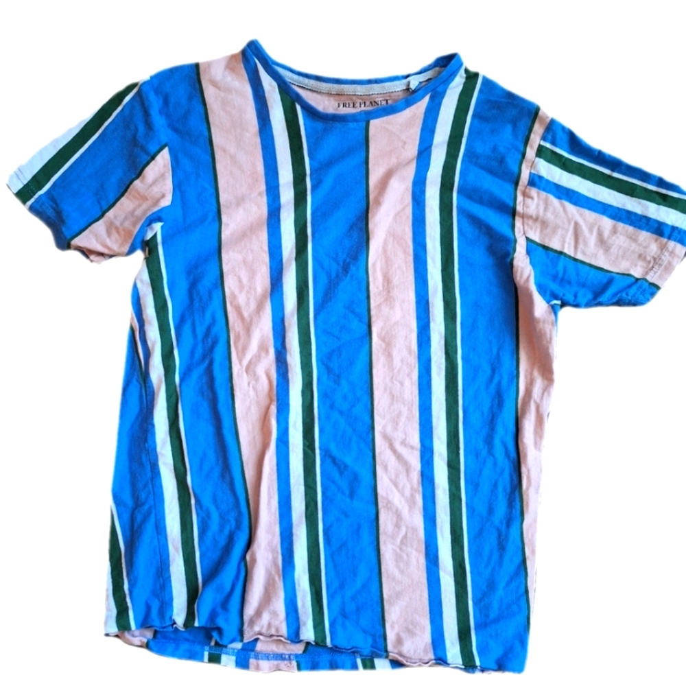 Free Planet Striped Shirt- large 100% cotton